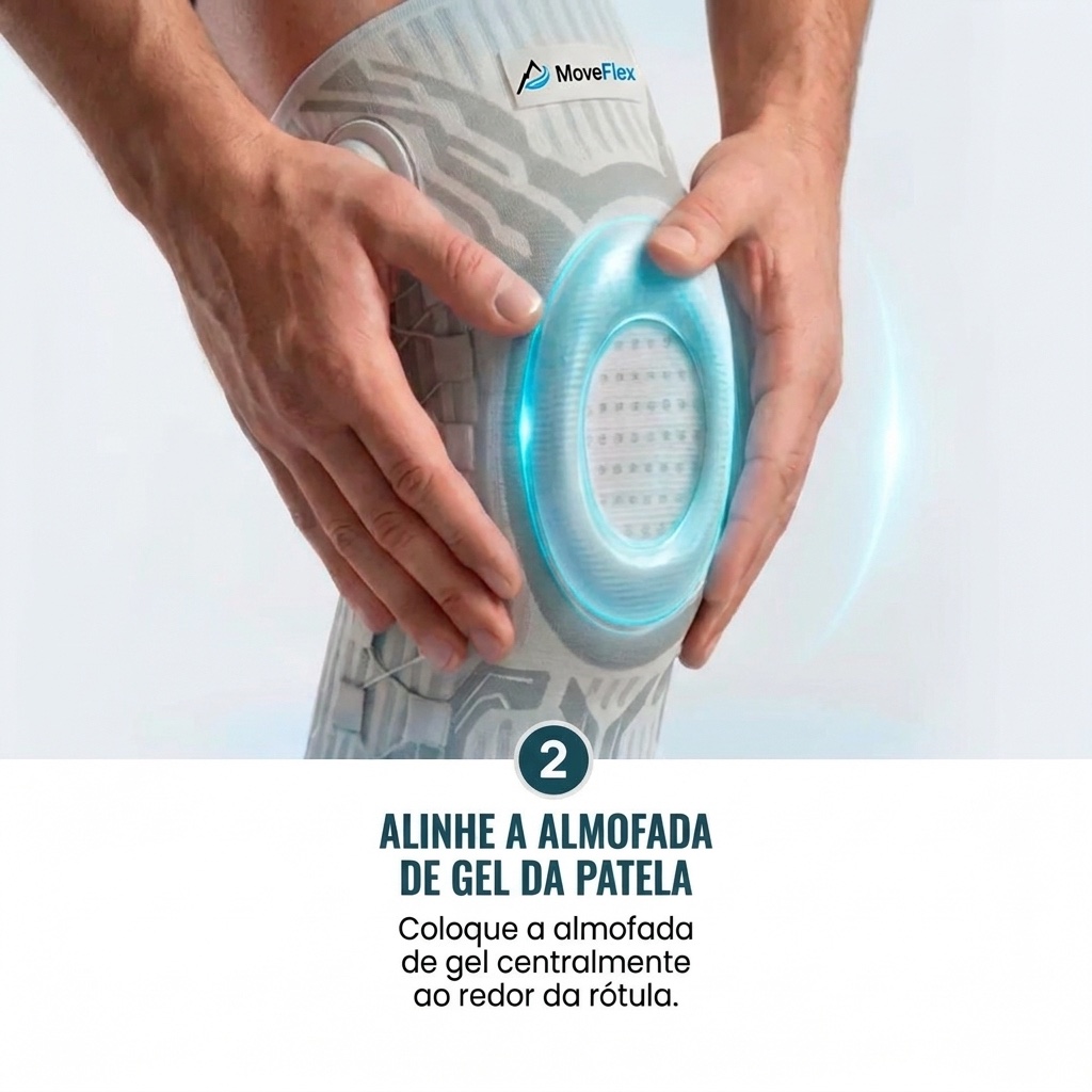 Posicionamento do apoio de gel ao redor da patela